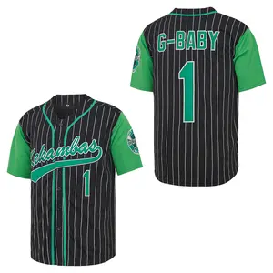 Men's DeWayne Warren Jarius 'G-Baby' Jerseys Evans #1 Kekambas Hardball Movie Baseball Jersey Includes ARCHA Patch Embroidery