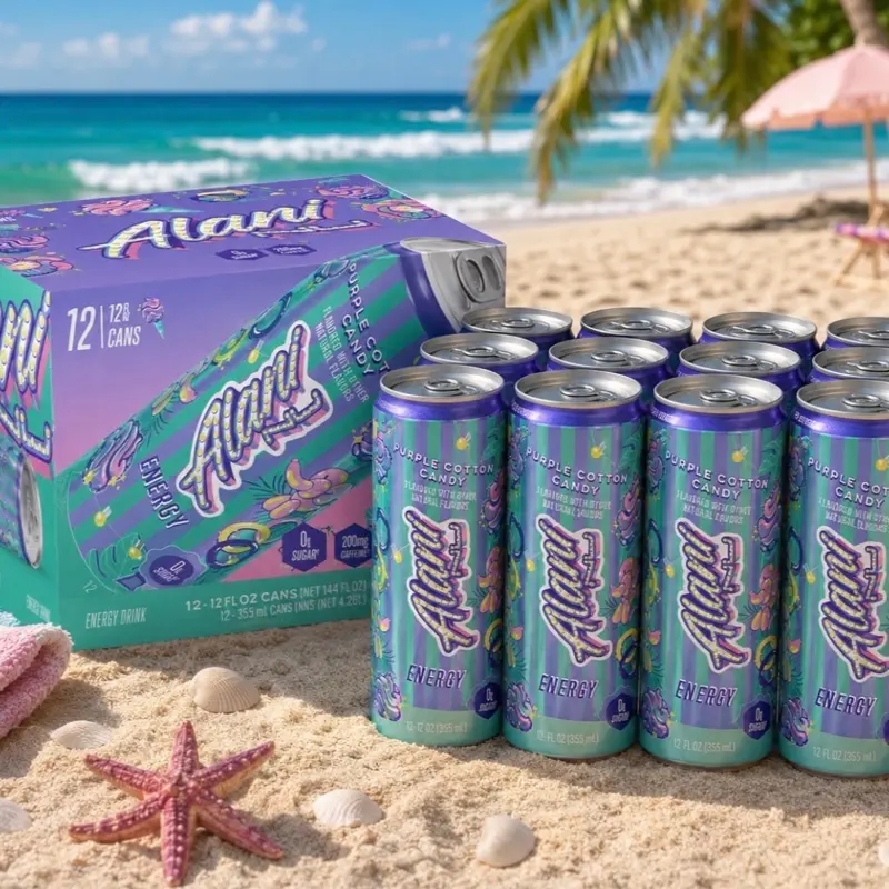 Alani Cotton Candy Grape, 12-Pack of 12 oz Cans SHIPS FAST IN HAND!