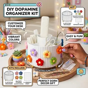 1 Pc 5-Slot Rotating Makeup Organizer - Large Capacity Brush Cup for Vanity, Bathroom Countertop & Desktop (Multiple Colors Available)