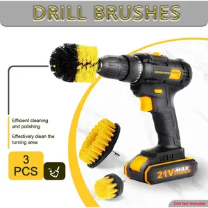 3Pcs Car Wheel Tire Scrub Cleaning Brush Kit Auto Washing Cleaner Tool for Drill 3Pcs Car Wheel Tire Scrub Cleaning Brush Kit Auto Washing Cleaner Tool for Drill