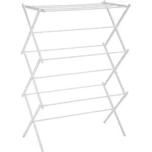 Drying Rack for Air Drying Clothing, Indoor Outdoor Use Foldable Portable Laundry  - 29.4 x 14.8 x 41.9 inches (LxWxH), White
