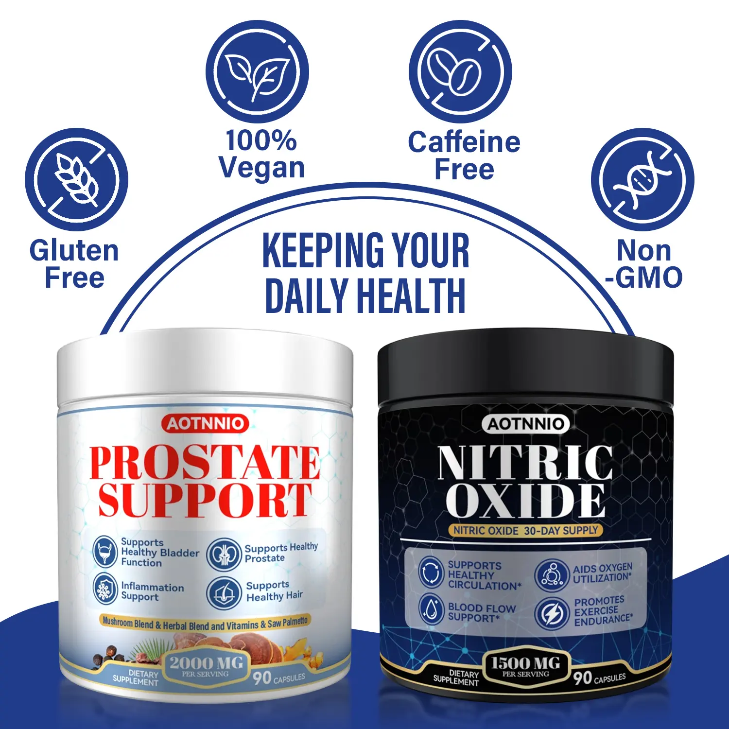 Ultimate Men's Health Bundle | Support Blood Circulation & Prostate Health | Prostate, Nitric Oxide & Testosterone Booster Mushroom Formula, D-Aspartic Acid Antioxidants, Natural Supplement Capsules | Nitric Oxide Booster + Prostate Health Bundle