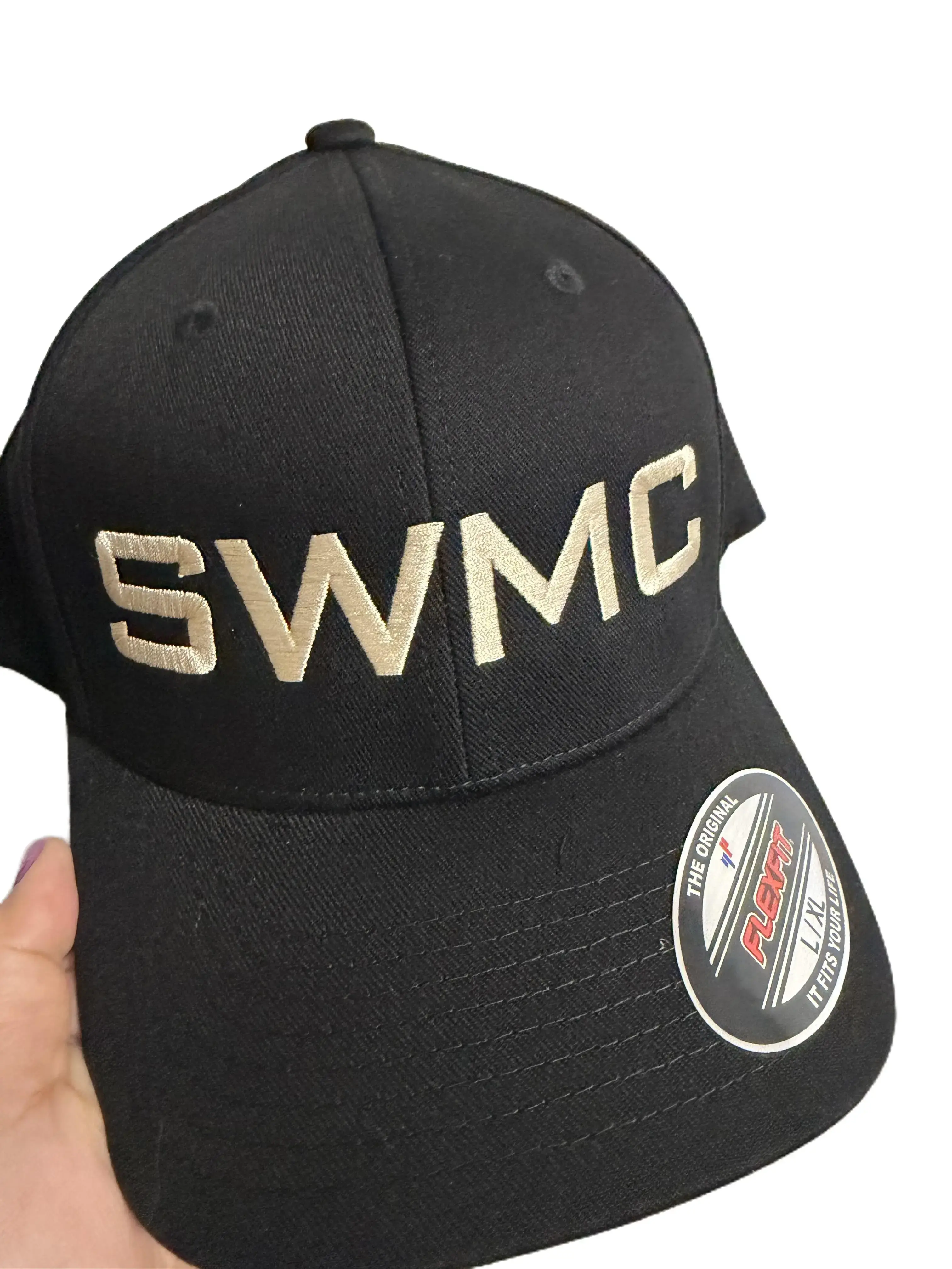 L/XL SWMC Flexfit Embroidered Hat Black