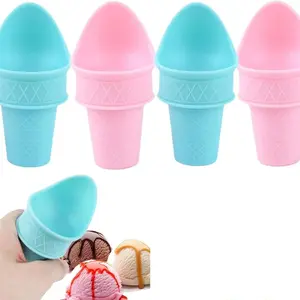 4 pcs Ice Cream Scoops， Cone Cups , ice cream cone holder ,  snow cone scoop , ice cups