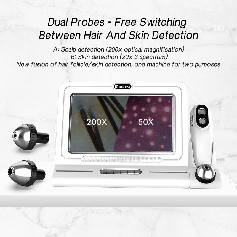 Meiboyi Classic HD Home Use Skin Analyzer Dual Lens 200X 50X Scalp Camera Skin Analysis Device Scalp Scanner Skin Detector