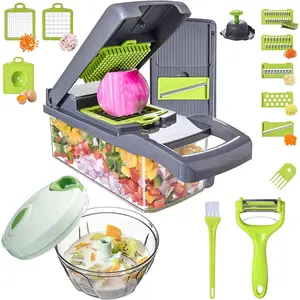 Vegetable Chopper Slicer 16-in-1 with Spice Chopper Set 7 Blades - Multifunctional Food Chopper Utensils for Cooking Shopping Office Use cheese grater veggie shredder onion chopper veggie  chopper multifunctional food chopper