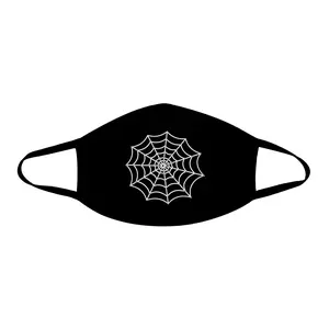 Spider Web Halloween Black Face Mask