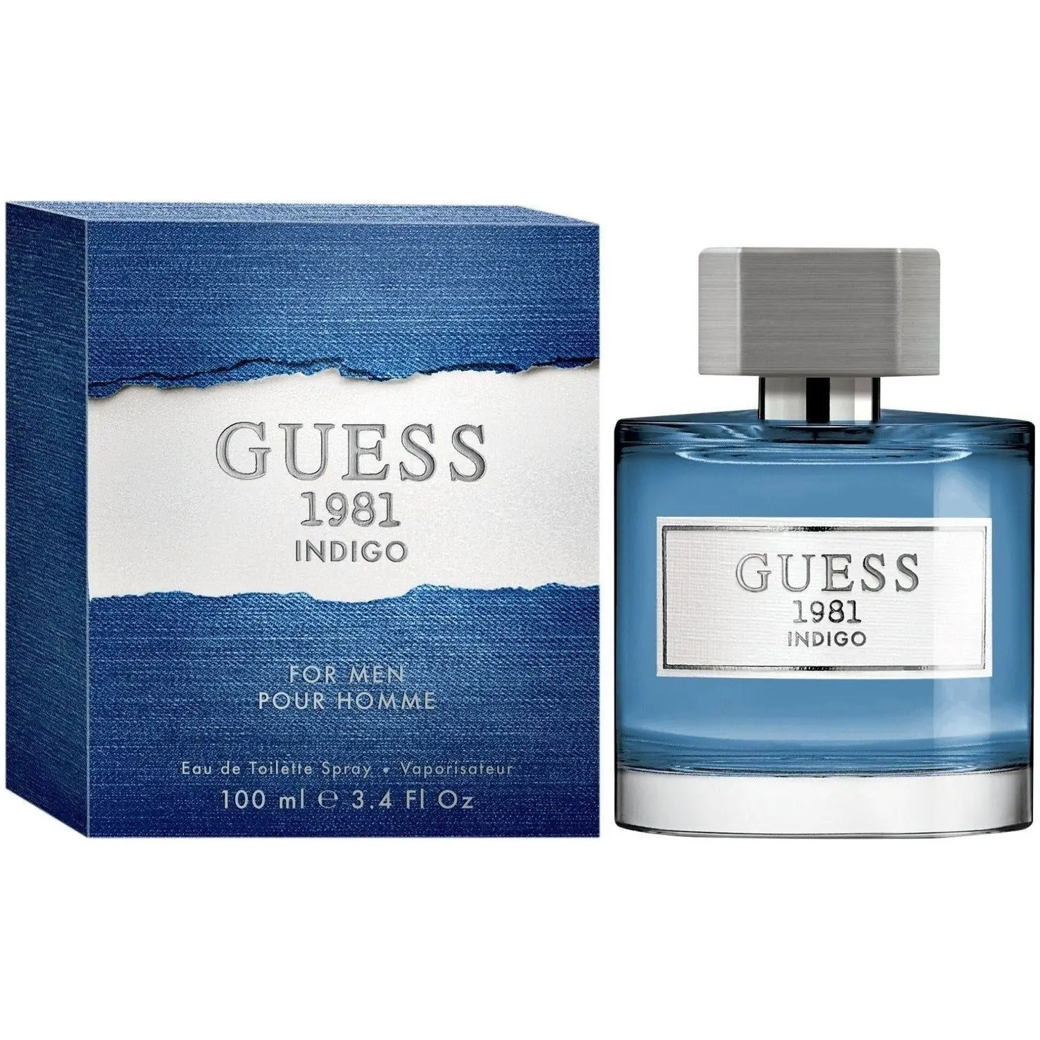GUESS 1981 Indigo Aromatic Woody EDT Men's Cologne - 3.4 fl oz Glamorous Scent, Fragrant Boxed Packaged Men's Fragrance, New In Box, Glamorous Men's Fragrance