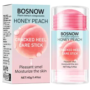 【Ten pack is cheaper】BOSNOW Honey Peach Cracked Heel Care Stick - 40g/1.411oz, Plant Extract Components, Moisturizes Skin, Soothes & Repairs Cracked Heels
