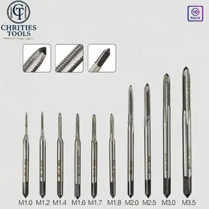 10 Piece High-Speed Steel Micro Tap Set, Precision Drilling and Thread Cutting Tool, Small Hand Screw Tool for Detailed Work