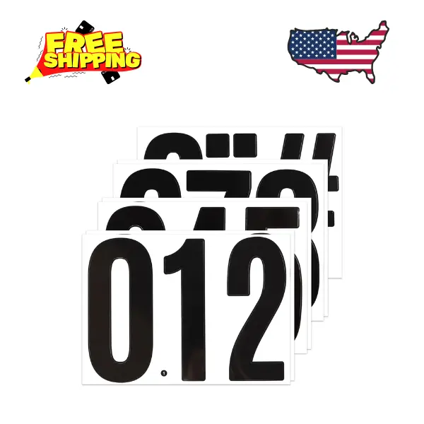 7 Inch Large Number Stickers, 8 Sheets Self-Adhesive Vinyl Number Sticker Decals