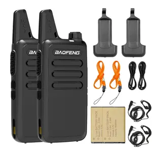 2PCS BAOFENG T20 Long Range Walkie Talkie Mini Portable Size Lightweight UHF 400-470MHz 16Channels Handheld VOX USB-C Charging Two Way Ham Radio with Earpiece for Outdoor Kid's Elder Camping Hiking Survival Gear Emergency Upgrade BF-888S KD-C1
