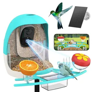 Smart Bird Feeder with Camera Solar Powered - 2K HD Video Camera AI Identify Birds, Send Real-time Notifications & Instant Arrival Alerts- Weatherproof Design,Birds Lover Gifts