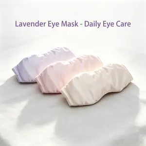 Weighted Satin Sleep Mask - Heated Lavender Ultra-Soft Eye Mask for Women, Light-Blocking, Adjustable Strap, Relief for Headache, Sinus, Dry Eyes, Relaxation Use