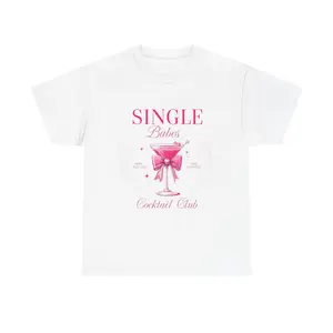 Single Babes Cocktail Club Tee, Fun Party T-Shirt, Gift for Single Friends, Girls Night Out, Birthday Celebration Wear, Cute Casual Top