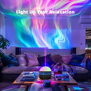 Aurora 3D Rotating Ambient Lamp, 16-Color Round Light ,Relaxation & Romantic Nights, Perfect for Bedroom, Living Room, Bathroom