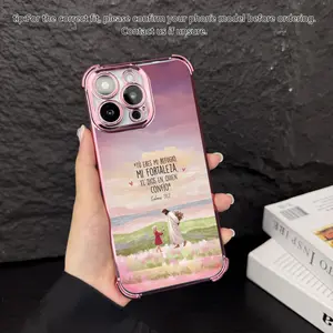 Oil painting of Psalm 91:2 phone case, four corner airbag anti fall protection, anti yellowing electroplated ultra-thin TPU material, suitable for iPhone 17Pro Max Air 16 15 Plus 14 13 12 11 XR XS and Samsung Galaxy S25 S24 S23 S22 Dios phone cases. A155