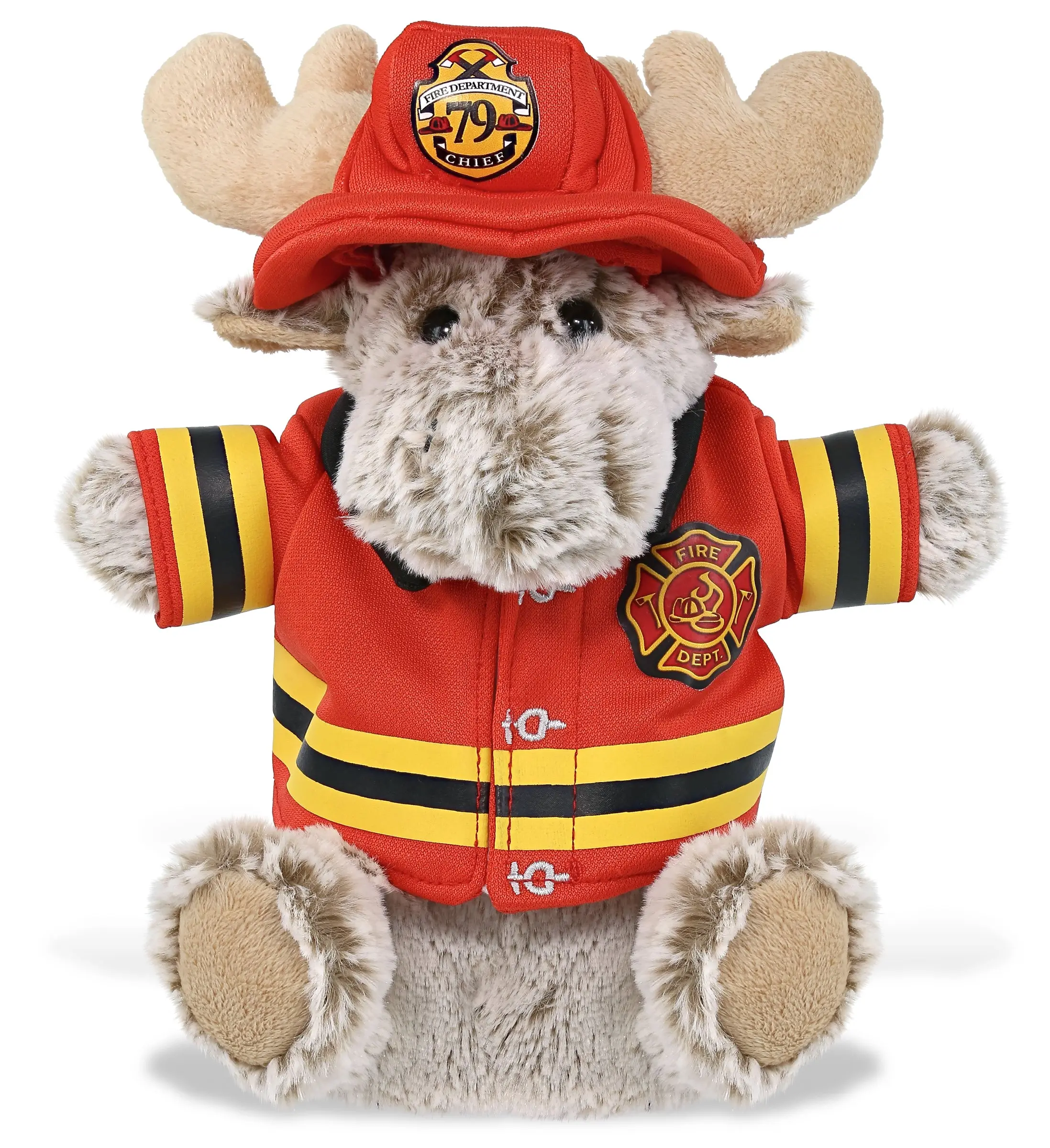 PLUSH FIREMAN - SUPER SOFT PLUSH HAND PUPPET - MOOSE