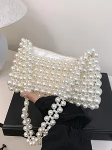 Women's Elegant Faux Pearl Decorated Crossbody Bag, Trendy Exquisite Shoulder Bag, Fashionable Shoulder Bag, Casual Shoulder Bag, Chic All-match Crossbody Bag for Daily Life & Work, Fashionable Bags