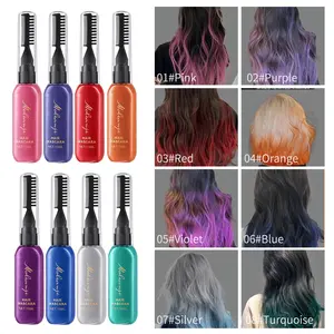 One-Box Hair Eyelash Brow Dye Kit, 8 Trendy Colors, Natural Easy Application, Party Use for Men & Women, Liquid Formula, Hairdye