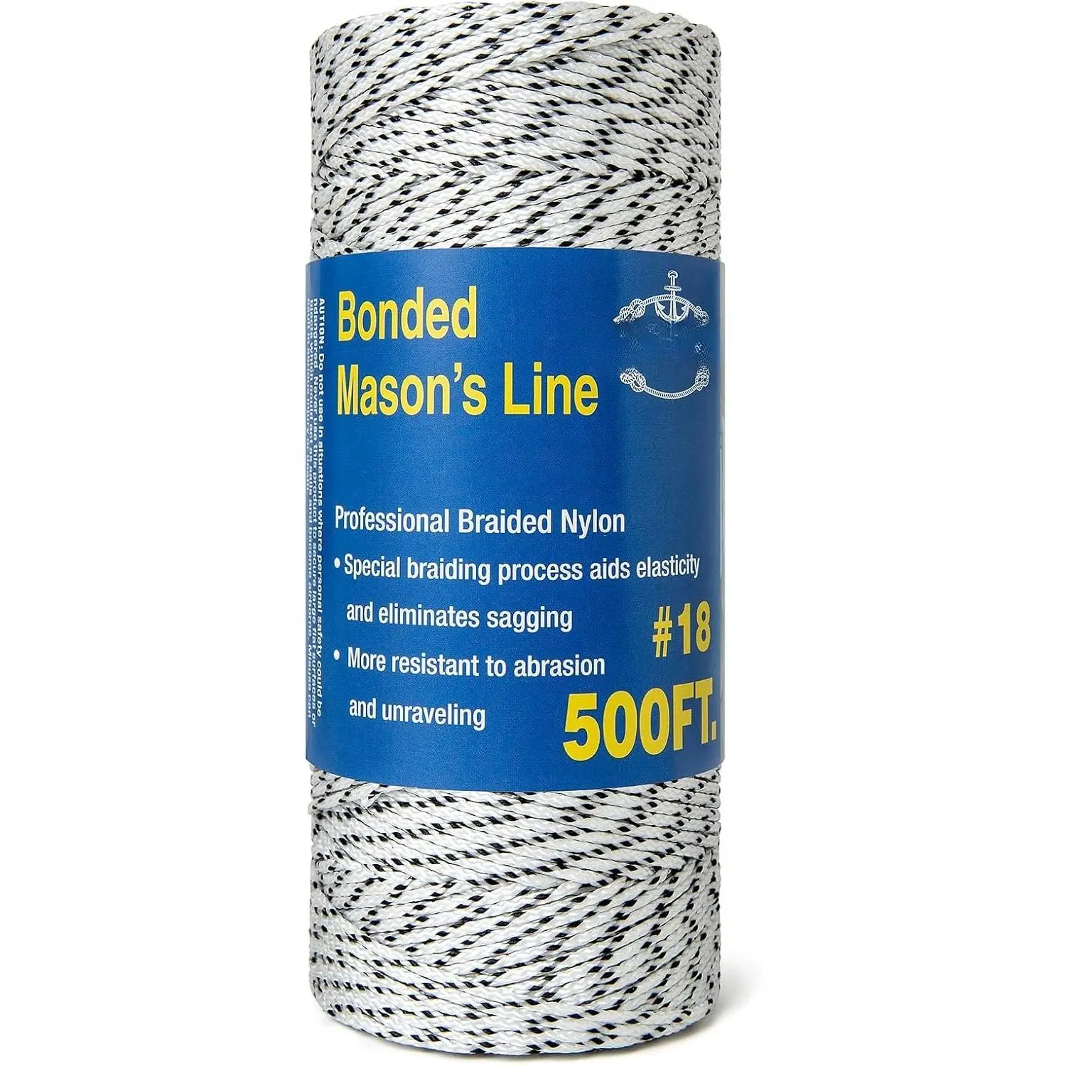 Professional Masonry String Lines, 500  #18 Bonded Braided Nylon Mason Line, Durable and Versatile String for Masonry, Construction, Gardening, and DIY Projects