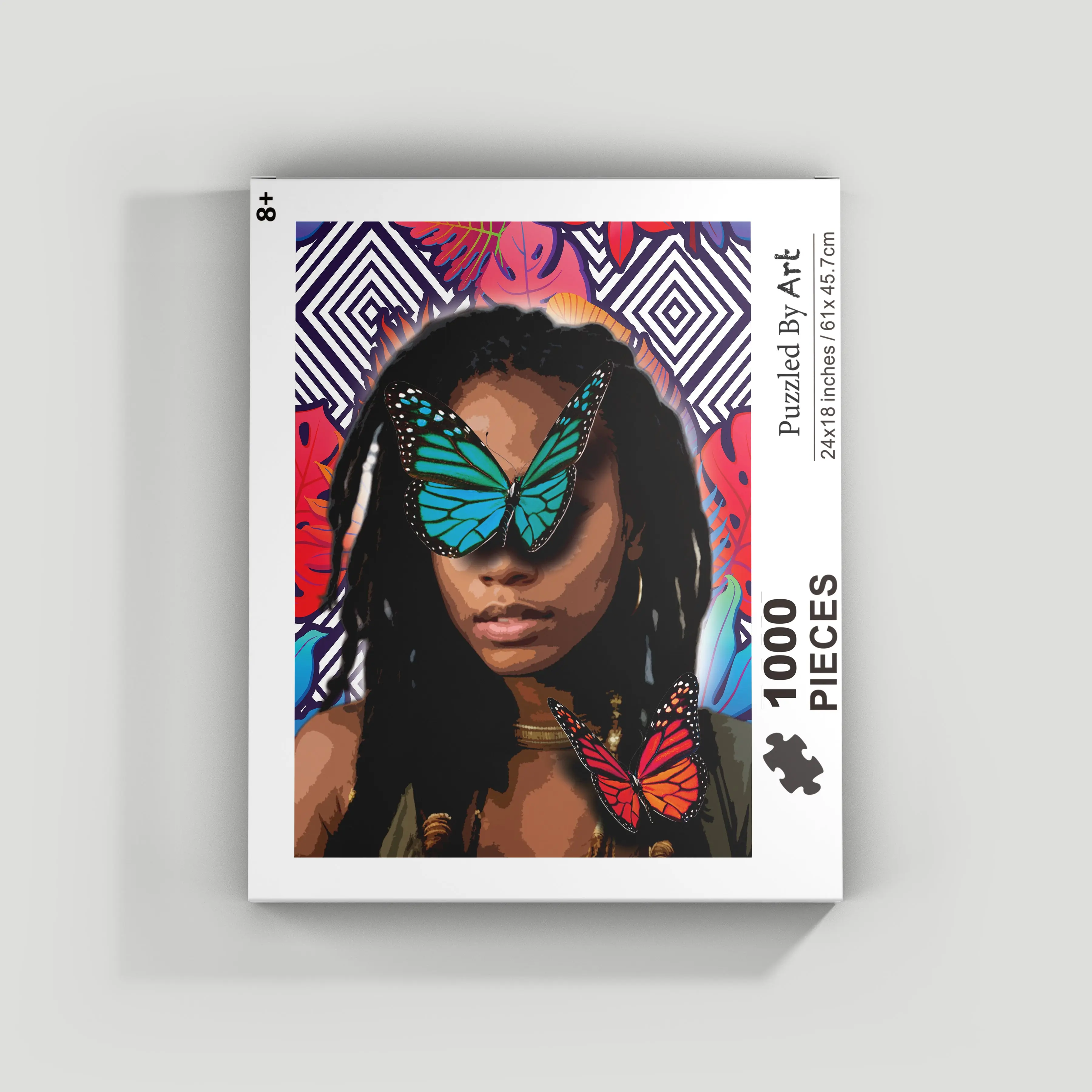 Blue Majesty - Puzzled By Art Signature Puzzle for Adults, Black Art Jigsaw Puzzles, 1000 Pieces, Vibrant Art Celebrating Culture & Diversity, Difficult Challenging, 24x18in