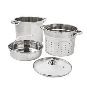 4-Piece Stainless Steel 8 qt Cooker Multipot Set