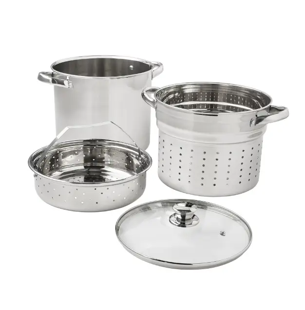 4-Piece Stainless Steel 8 qt Cooker Multipot Set 4-Piece Stainless Steel 8 qt Cooker Multipot Set