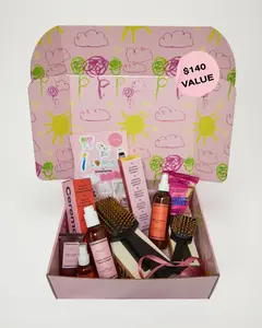 Ceremonia The Ultimate Mommy and Me Box - Paddle brush, Shampoo, Conditioner, Detangler + mini sizes of each product