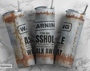 Warning 20oz Tumbler, Funny Insulated Stainless Steel