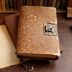 Handmade Sketchbook Vintage Buffalo Leather Notebook, Creative Journal 7.5in X 5.5in, 100 Sheets 200 Pages, Office School Gift, Holiday Gift