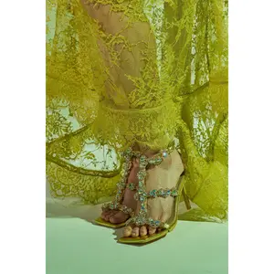 AZALEA WANG ZETA CITRON EMBELLISHED UPPER STILETTO SANDAL