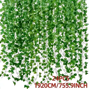 24 PCS Total 19m/755inch Ivy Garland for Home Living Room Wall Decoration Artificial Greenery Vine for Wedding Party Decor