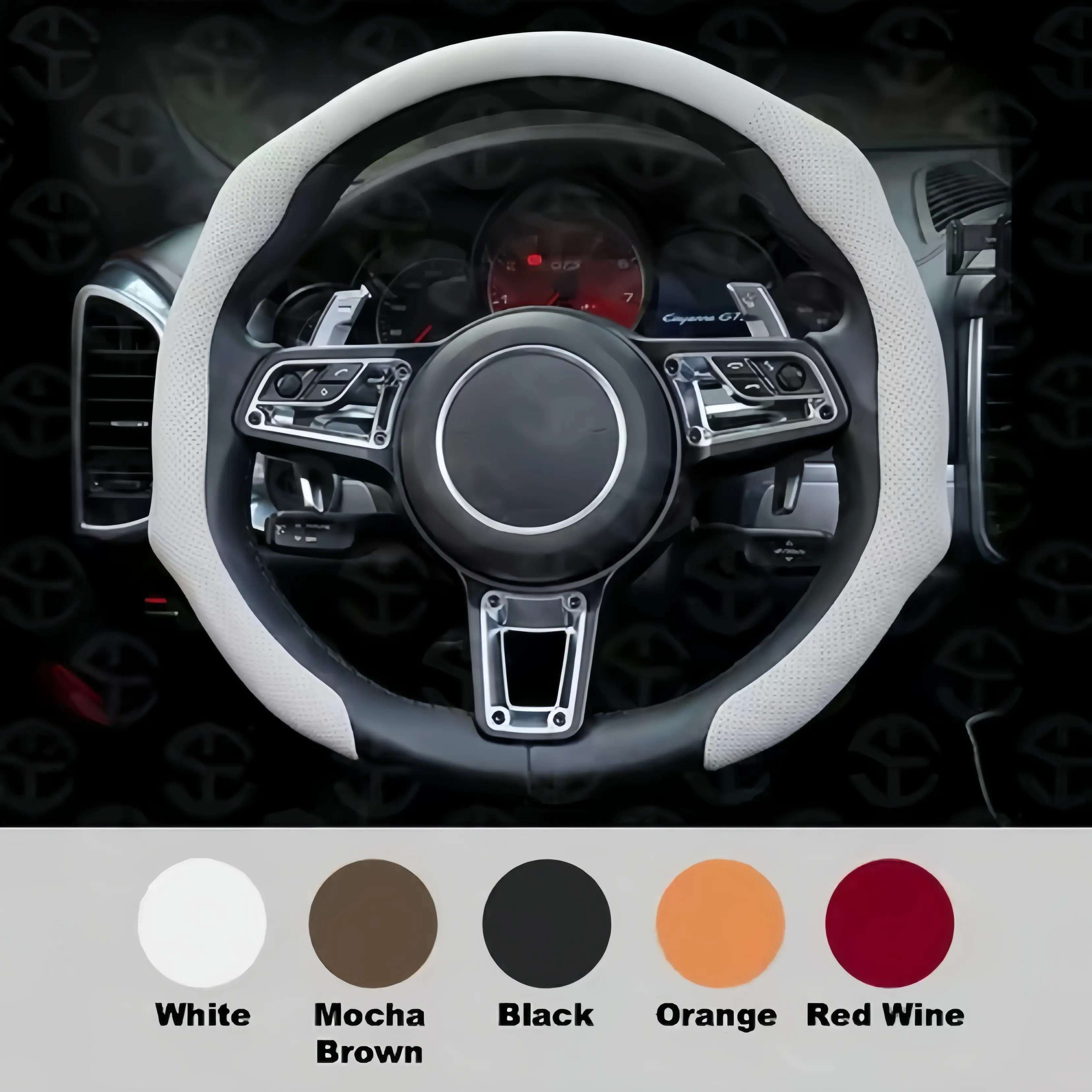 high end-end Napa Leather Car Steering Wheel Cover - Automotive Interior Accessory, Ultra-thin, Non-slip, Breathable, Durable, All-seasons, Modern Design, Steering Wheel Insert, Suitable for Various Car Models, Cars Accessories, Car Stuff outdoorfun