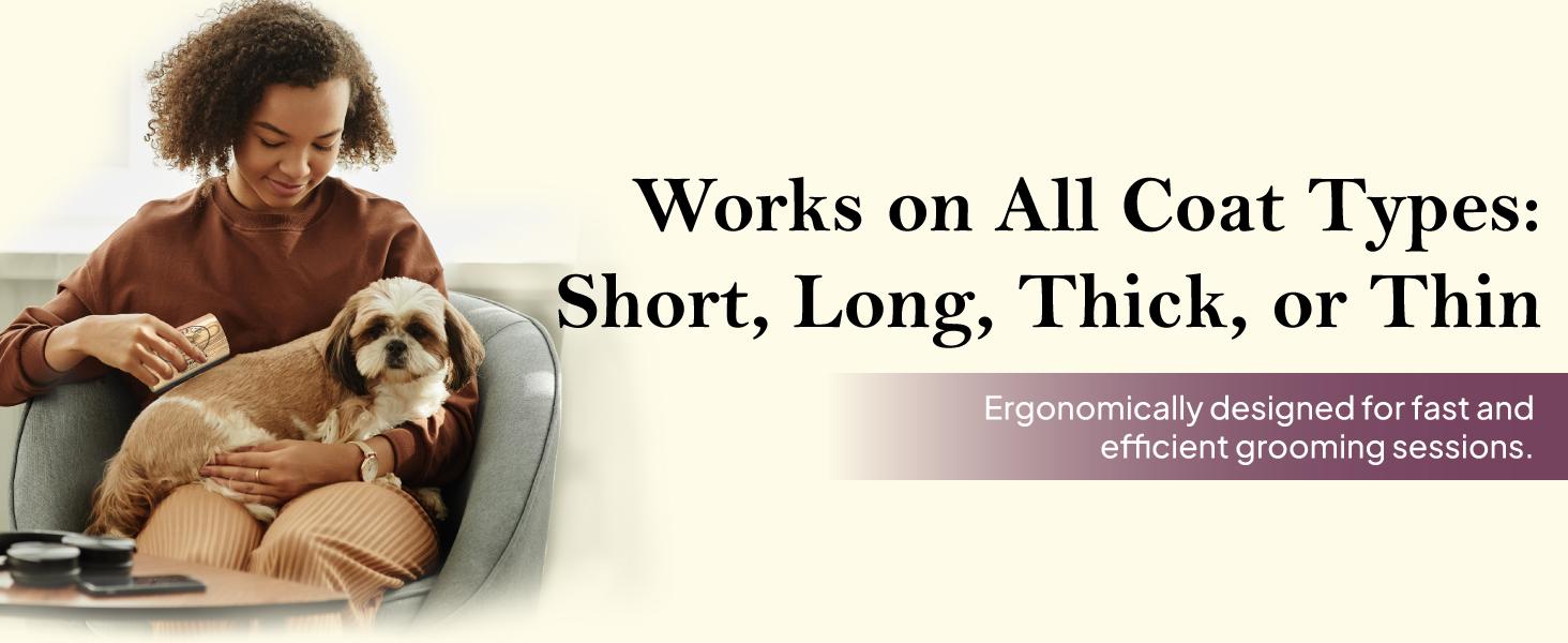 SleekEZ Dog Brush for Shedding & Dog Grooming Supplies |   Pet Hair Removal Tool |   Great For All Fur Types |   For Short, Medium, & Long Hair Pets |   Reduces Shedding by 95% |   Made in USA |   5 inch