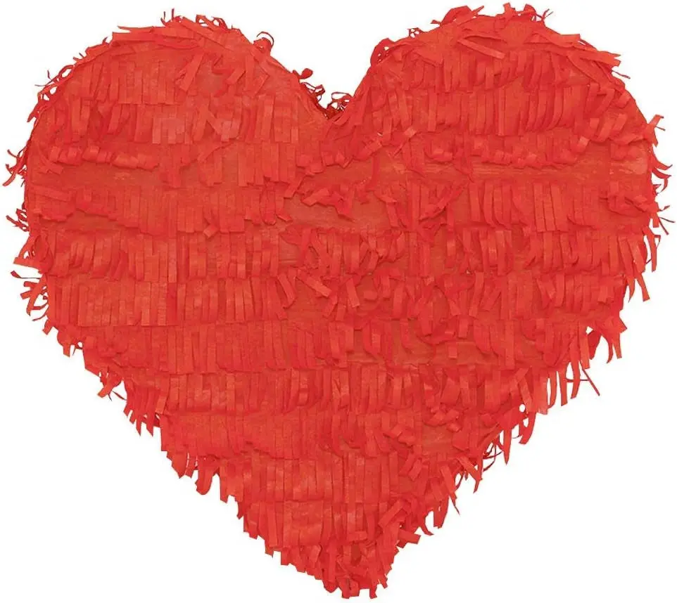 Valentine Heart Shaped Pinata Solid Red Bright Color for Anniversaries Centerpieces Decoration and Photo Prop (Solid Red)