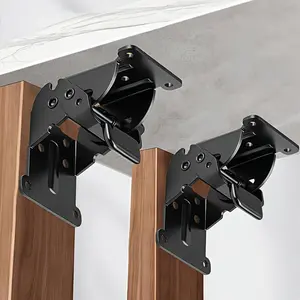 8 Sets Heavy-Duty Stainless Steel Folding Supports Self-Locking Hinges Adjustable 0-90-180 Degree Locking Mechanism 180 Extension Legs Corner Brackets Space-saving Foldable Workbench For Kitchen Laund Genuine Metal Hardware