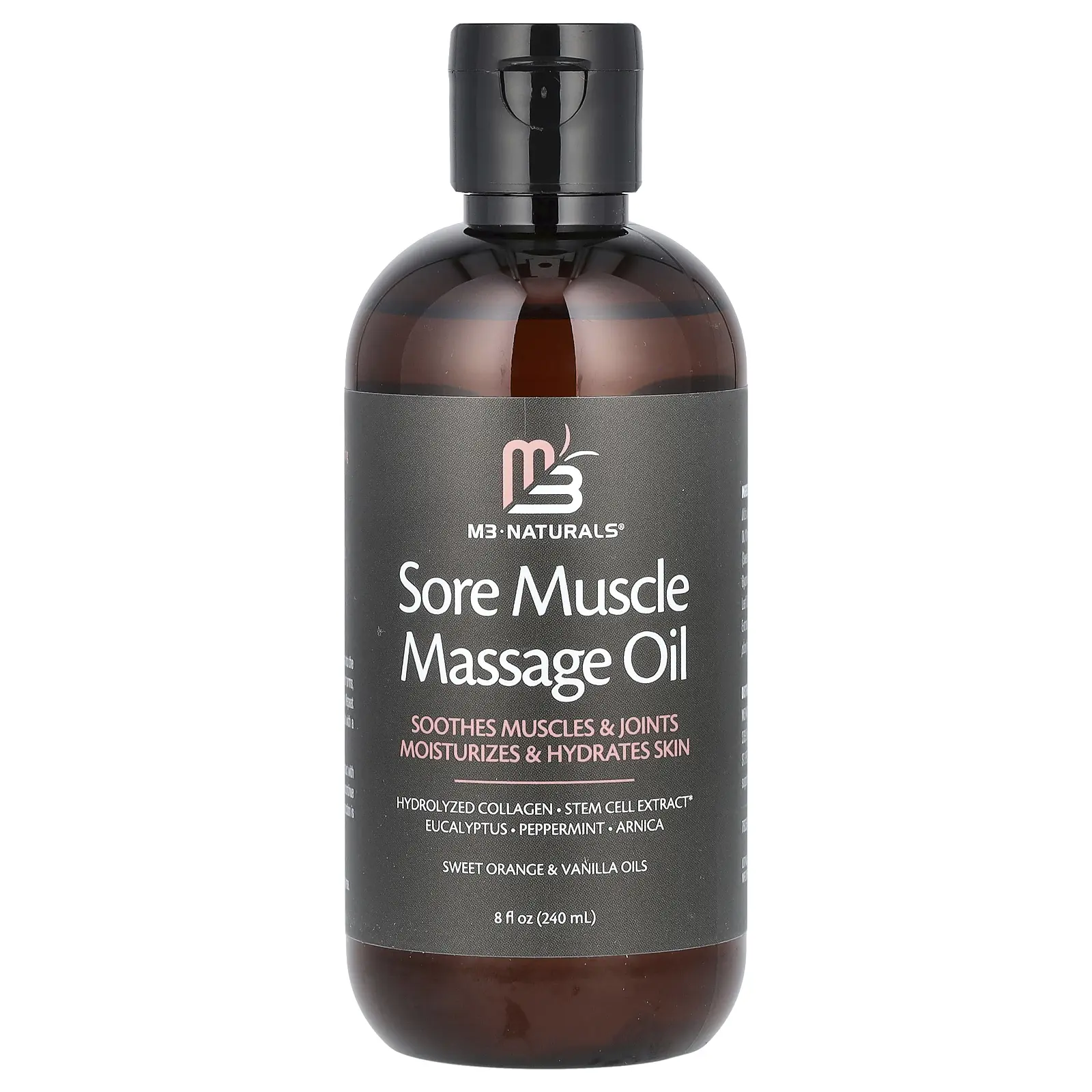 M3 Sore Muscle Massage Oil, Sweet Orange & Vanilla, 8 fl oz (240 ml)