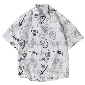 Summer New Women's Printed Short-Sleeved Shirt Trendy Loose Coat Women's Thin Handsome Wear Sun Protection Shirt Collar Clothing