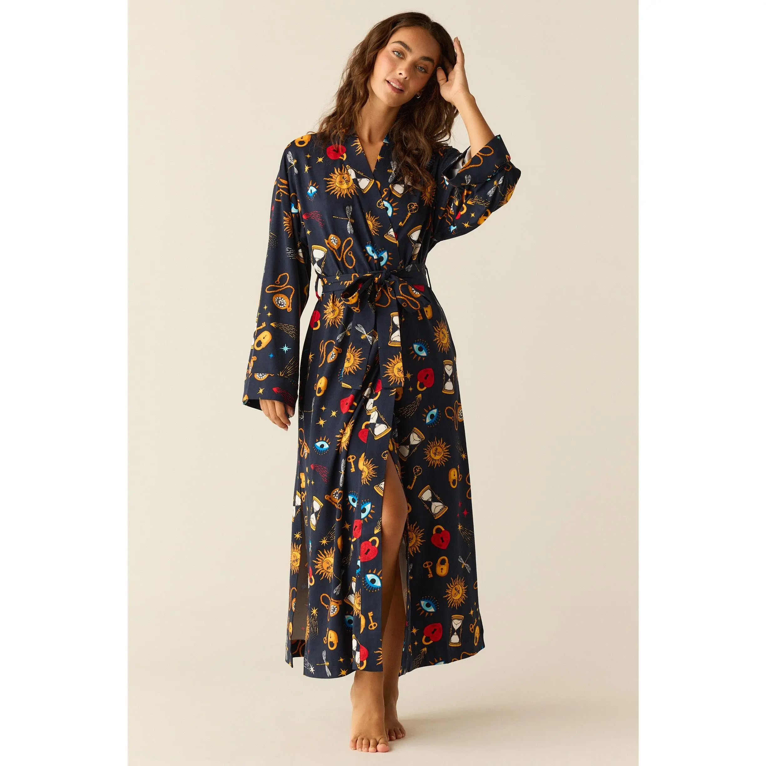 Kaia Cloud Jersey Kimono Robe in Mystic