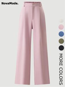 women's solid color button fly pants, casual comfy trousers for daily wear, ladies bottoms for all seasons, baggy pants, minimalist womenswear, wide legged pants, business casual trousers, casual lounge pant