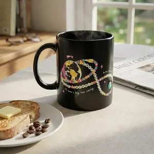 Cosmic Infinity Mug, Earth and Space Coffee Cup, Long Time Coming Design, Cute Aesthetic Mug, Unique Gift for Space Lovers