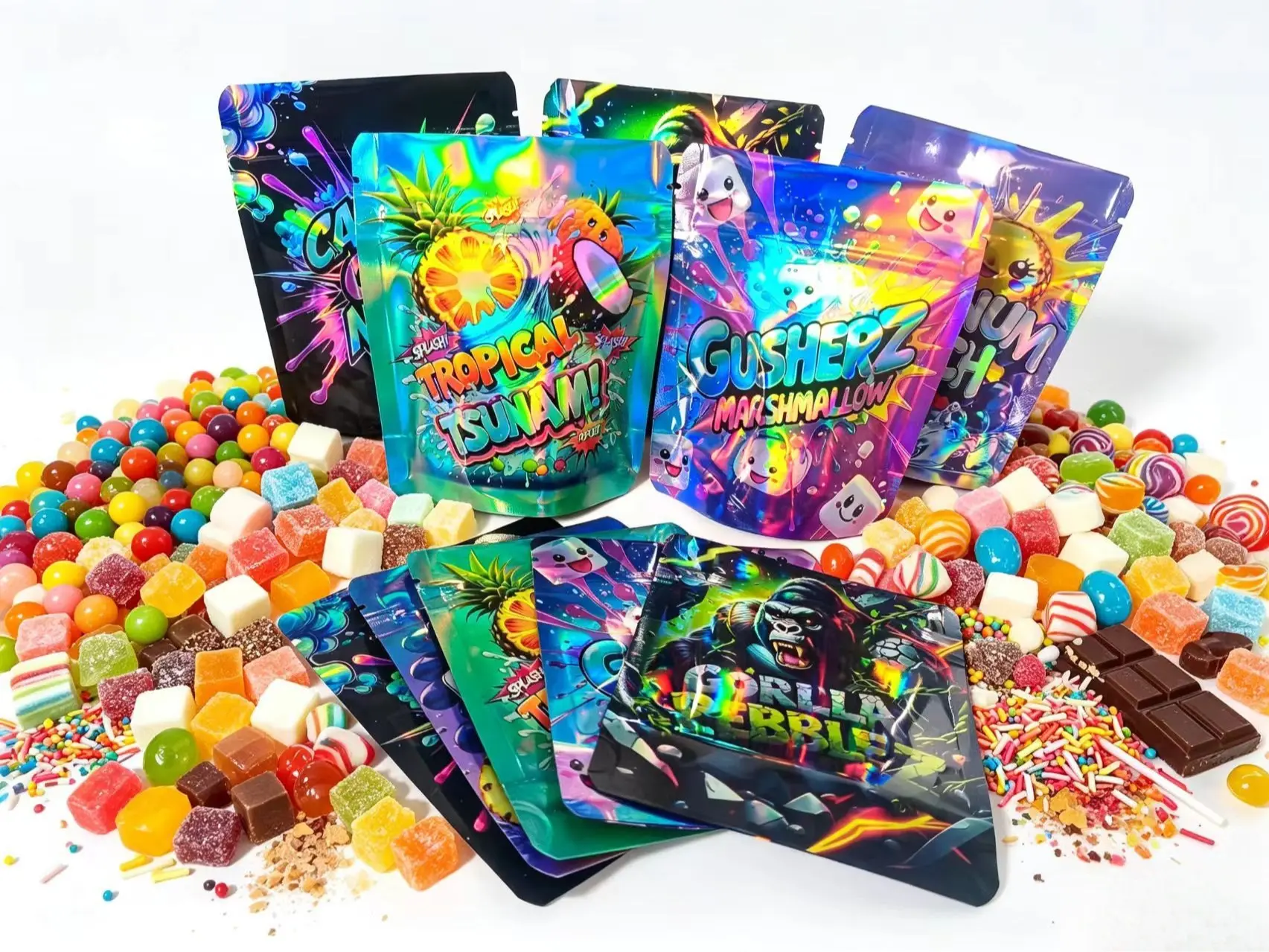 200pcs High-Gloss Mira Bag Series - Resealable Zipper Bags, Odor-Proof and Waterproof - Great for Food Storage, Crafts and Packaging - Suitable for Various Holidays, Such as Easter, Mother's Day, Father's Day, Halloween, Thanksgiving, Christmas.