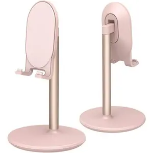 Bright Stone Phone Stand for Desk, Adjustable Cell Phone Holder for Desk, Compatible with 4"-12.9" Phones/Tablet/iPhone/iPad/Switch (Pink)