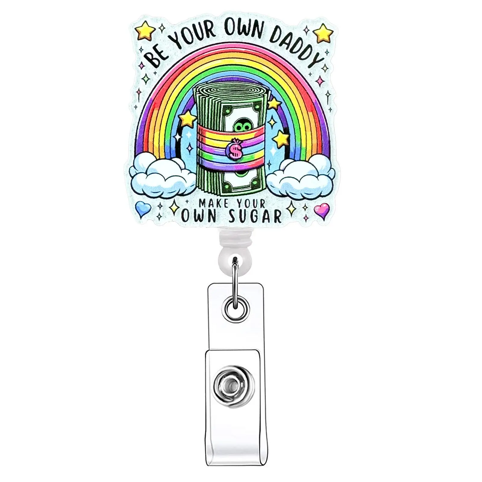 Retractable Medical Badge Reel, Acrylic ID Holder with Clip for Nurses, Doctors, Students & Office Staff, Identification Badges & Supplies