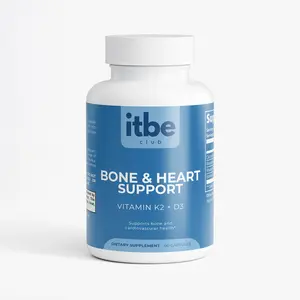 Bone & Heart Support — Vitamin D3 + K2 (MK-7) with Calcium & BioPerine® | Calcium Absorption & Cardiovascular Support (60 Capsules)