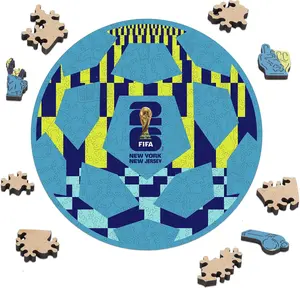 FIFA World Cup 2026 Wooden Puzzles-5MM Thick Officially Licensed New York-New Jersey Ball Poster Puzzles-Premium World Cup 2026 Merchandise, Gift for Football Fan, Jigsaw Puzzle for Adult outdoorfun