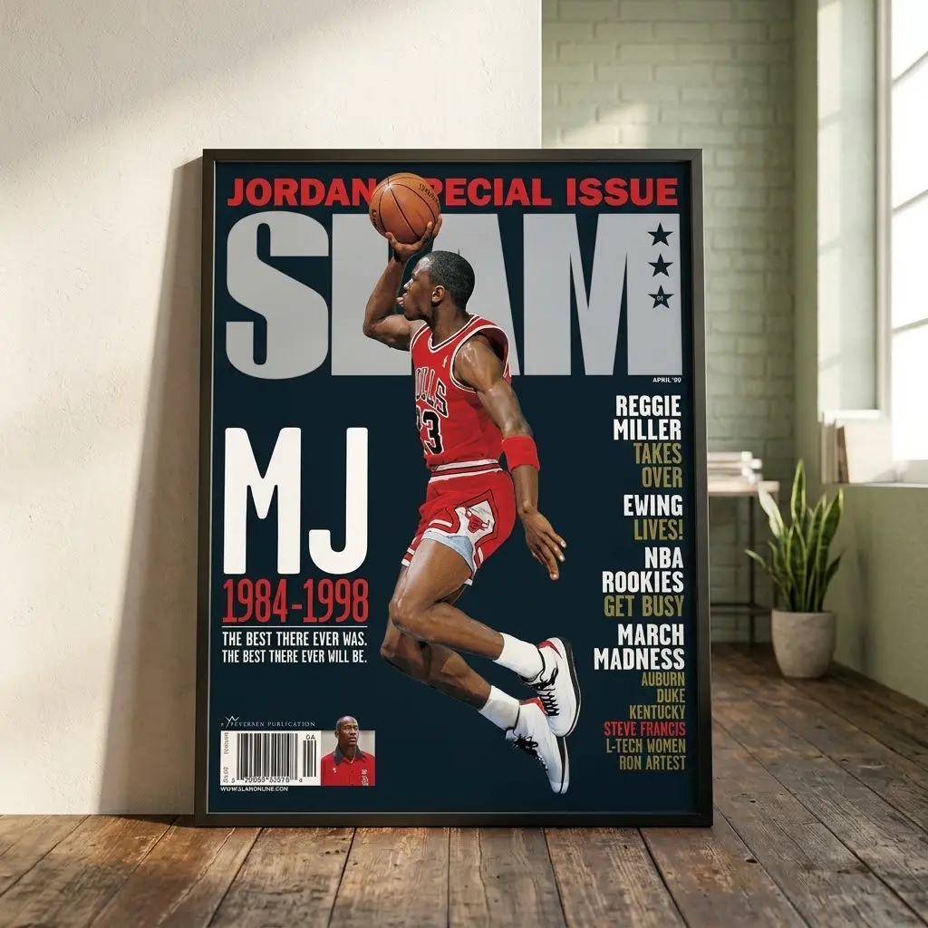 Michael Jordan NBA SLAM Cover Poster | Iconic Basketball, No Frame