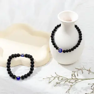 Black Tourmaline & Evil Eye Protection Bracelet – Energy Healing Jewelry for Men & Women, Spiritual Gift for Negativity Blocking & Manifestation Deflection Symbolic