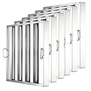 GARVEE 19.5"x19.5" Commercial Hood Filters | Pack of 6, 430 Stainless Steel Grease Traps w/ 3 Grooves | for Restaurant Exhaust Hoods & Commercial Kitchens